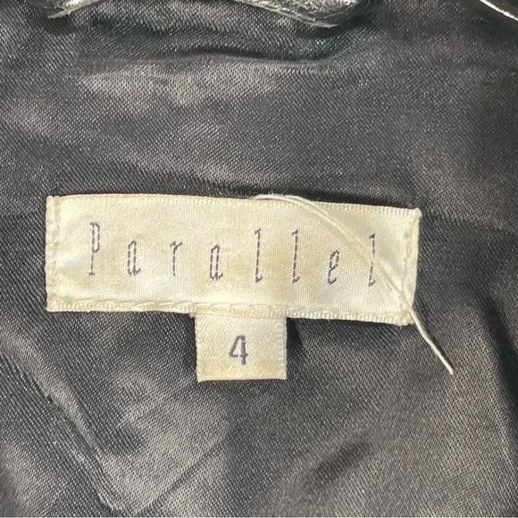 Parallel Black Lambskin Leather Shirt/Jacket fitted shacket  Size 4 (Small) - Picture 11 of 14